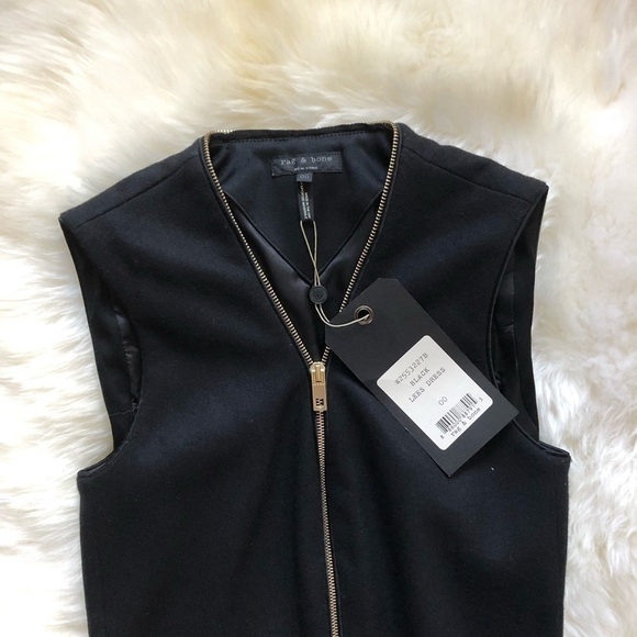 Rag & Bone Lees Crepe-Trimmed Wool Zip Front Dress - Picture 5 of 7